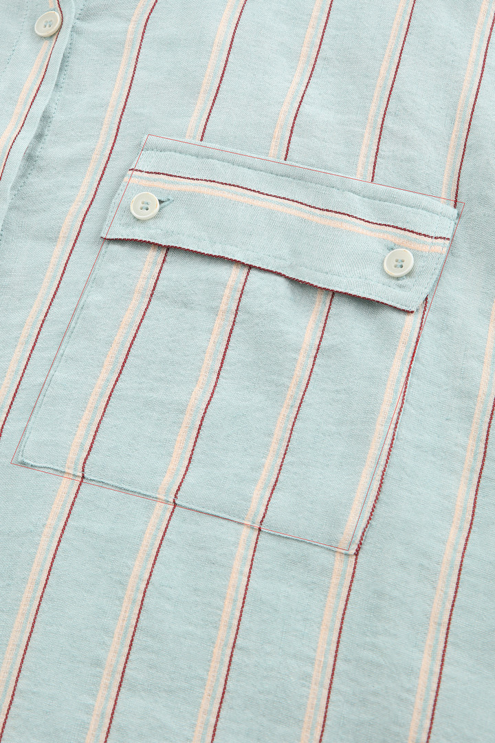 Striped Linen Blend Shirt Blue photo 6 | Woolrich