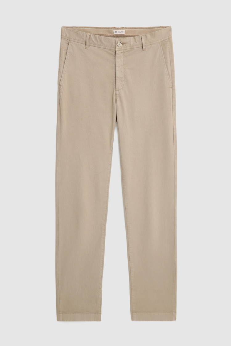 Pantaloni chino in cotone tinto in capo elasticizzato