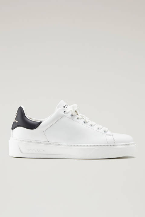 Classic Court Sneakers in Soft Calf Leather with Contrast Rear Patch White | Woolrich