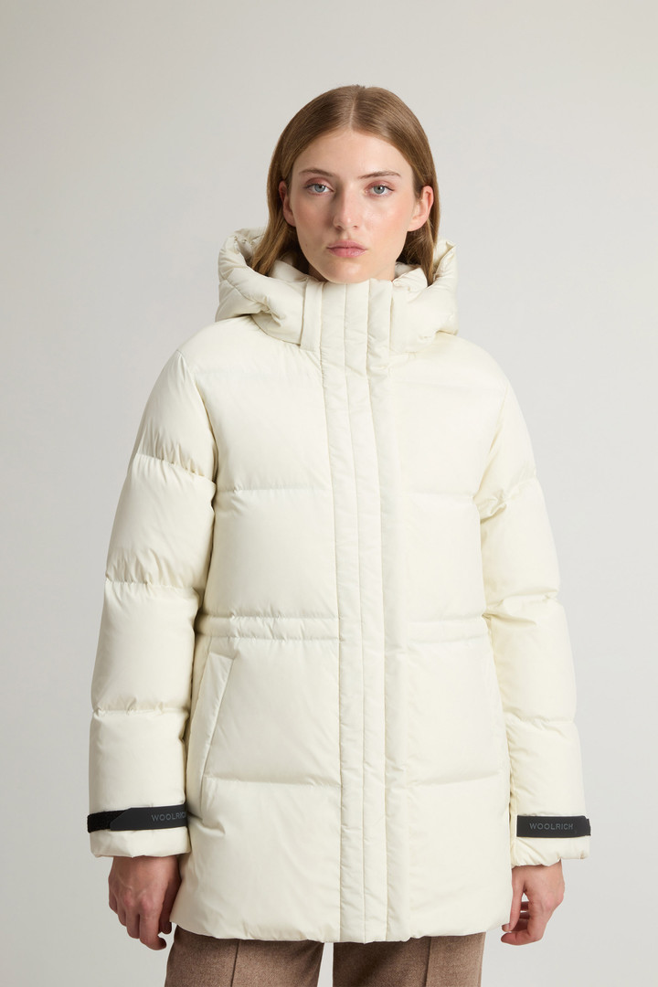 Daunenjacke Alsea aus Stretchnylon mit abnehmbarer Kapuze Weiß photo 1 | Woolrich