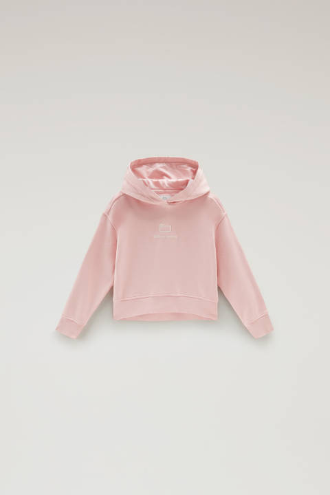 Kapuzenpullover-Essential aus reiner Baumwolle für Mädchen Rosa | Woolrich