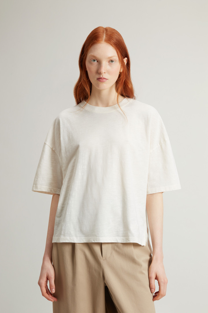 T-Shirt in Pure Cotton Slub Fabric White photo 1 | Woolrich