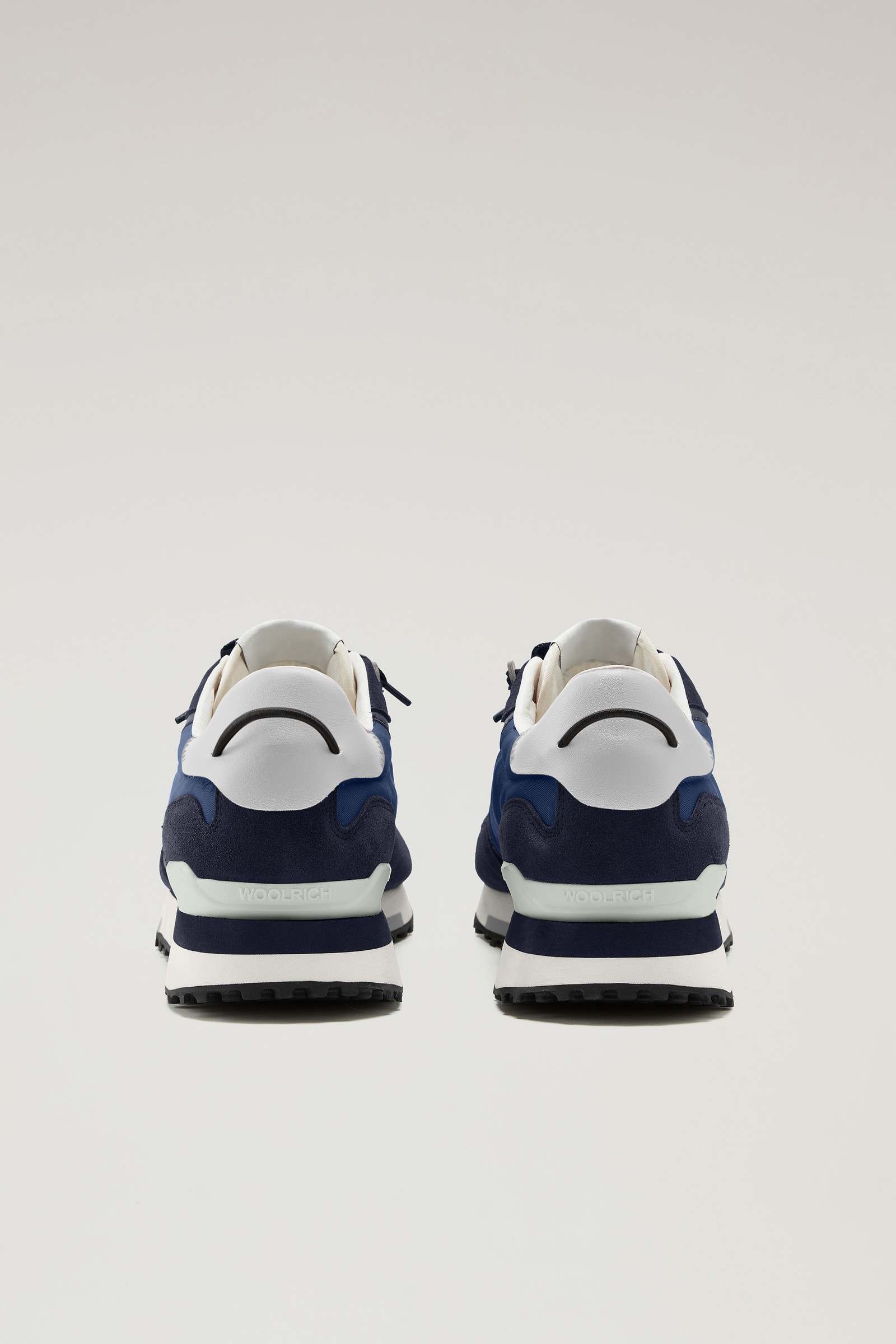 Sneakers Retro en cuir avec détails en nylon blanc photo 3 | Woolrich