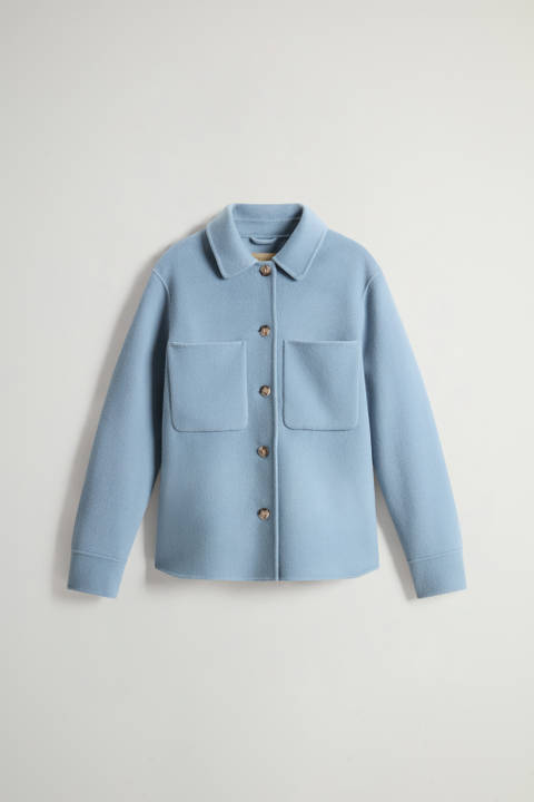 Overshirt in Pure Virgin Wool with Patch Pockets Blue photo 2 | Woolrich