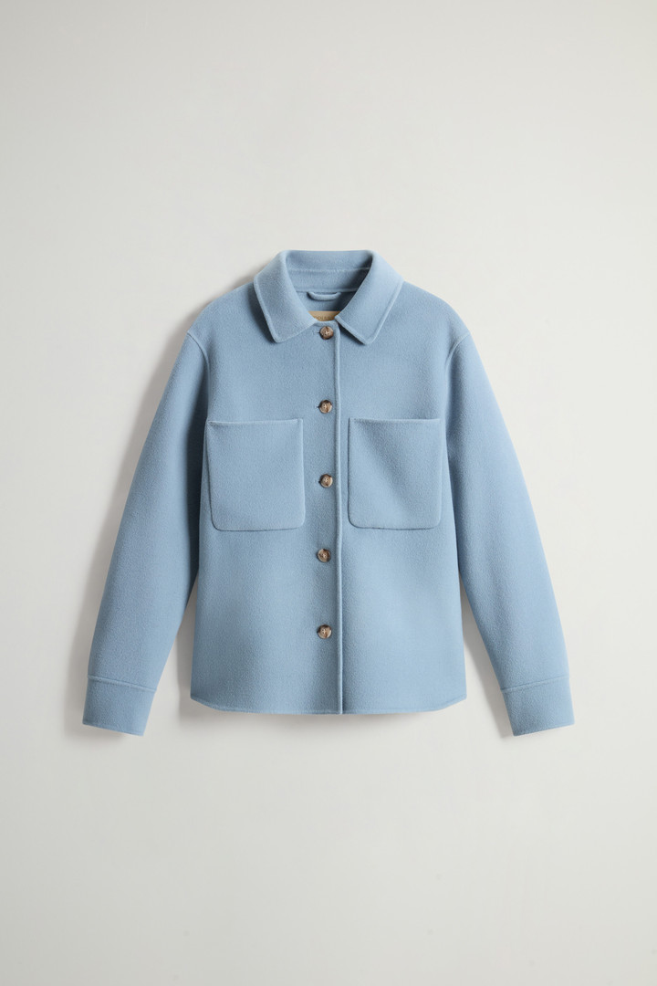 Overshirt aus reiner Schurwolle mit aufgesetzten Taschen Blau photo 5 | Woolrich