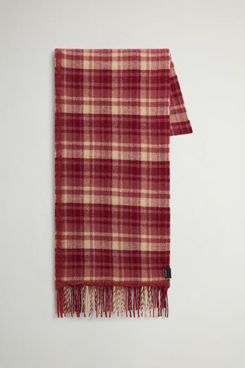 Checked Scarf in Wool and Alpaca Blend Red | Woolrich