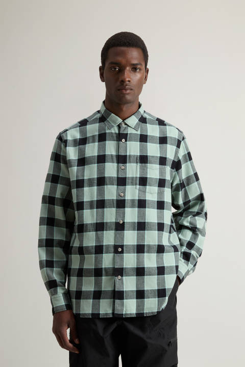 Camicia a quadri in flanella leggera Verde | Woolrich