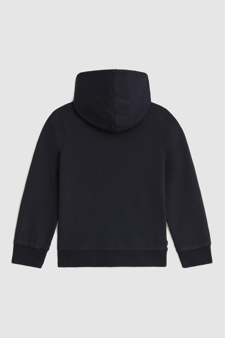 Hoodie voor meisjes met volledige rits en gouden borduursel