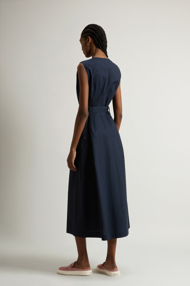 Sleeveless Dress in Pure Cotton Poplin Blue photo 3 | Woolrich