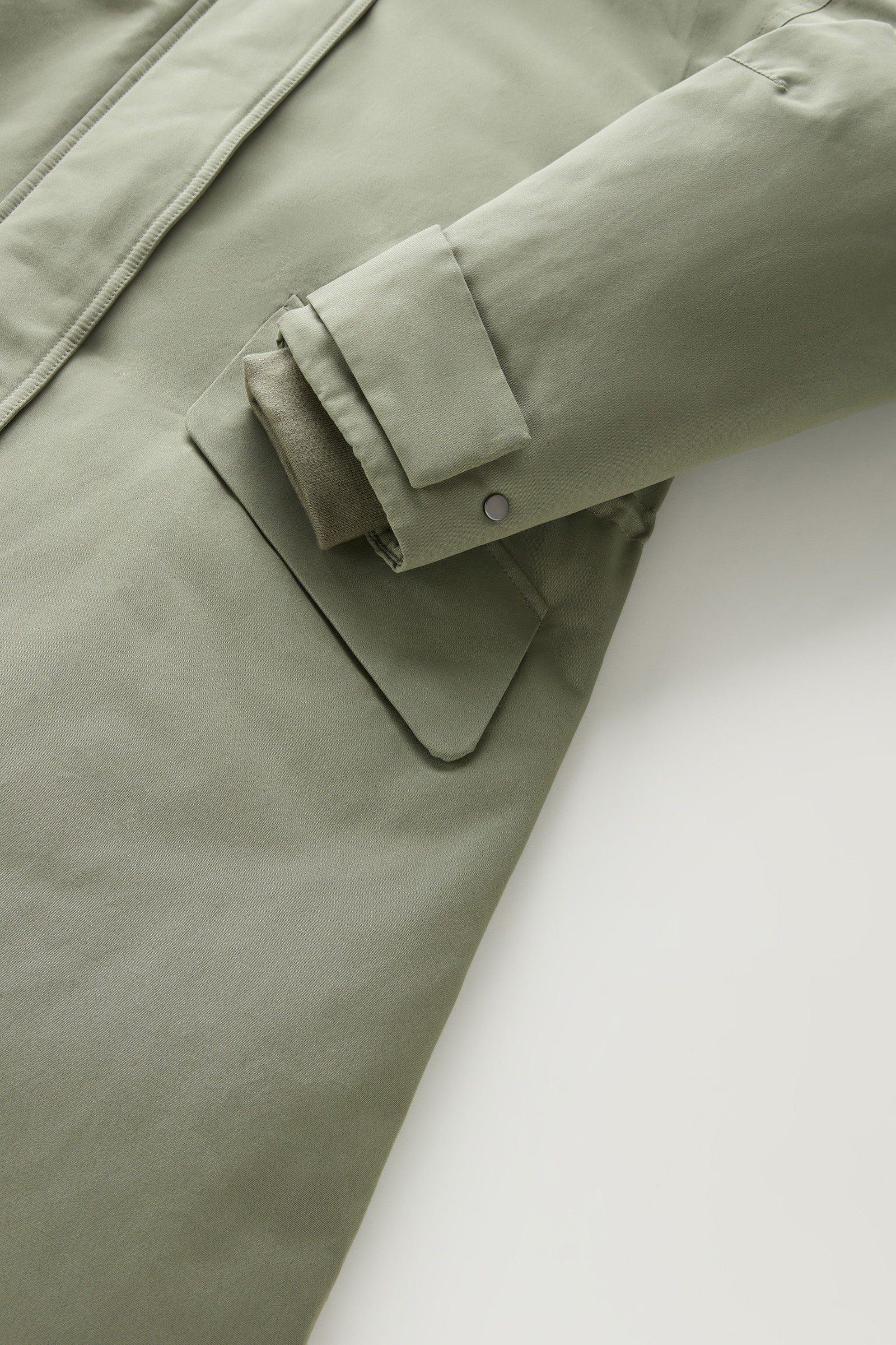 Long Parka in Brushed Ramar Cloth Green photo 9 | Woolrich