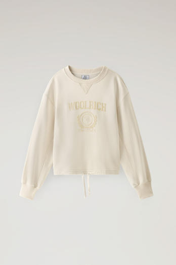 Ivy Sweatshirt aus Baumwollmischung mit Rundhalsausschnitt Weiß | Woolrich