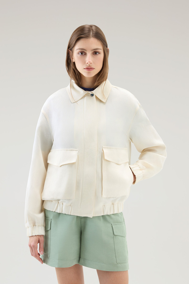 Bomber in misto lino Bianco photo 1 | Woolrich