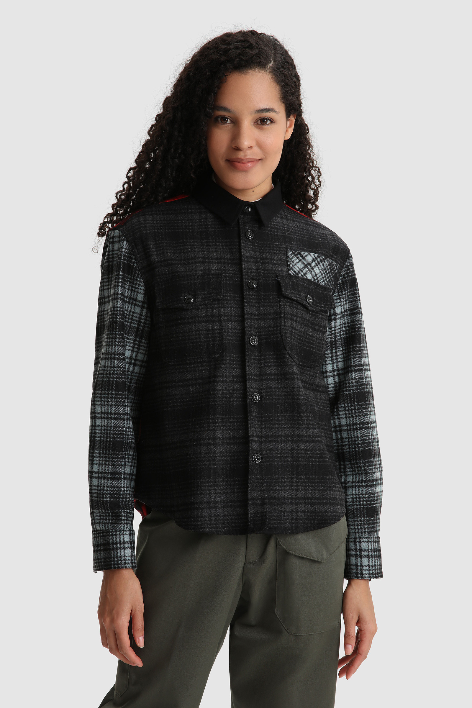 Wool Blend Overshirt Grey | Woolrich