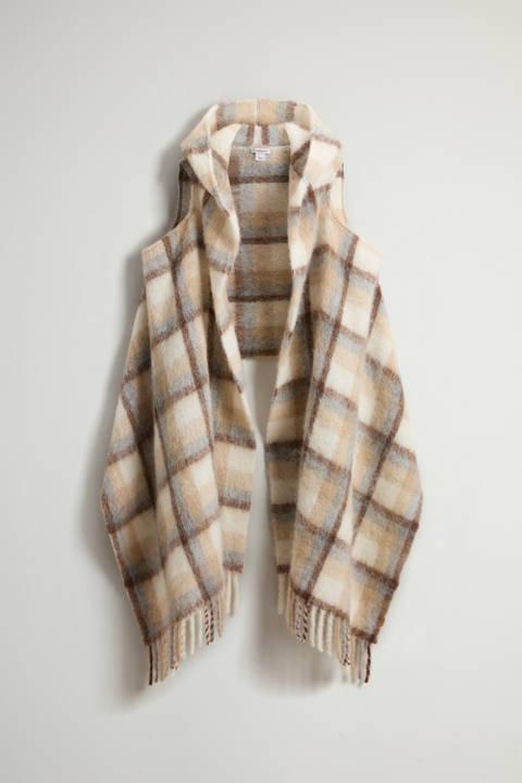 Sciarpa a mantella con cappuccio in alpaca, mohair e lana vergine Beige | Woolrich