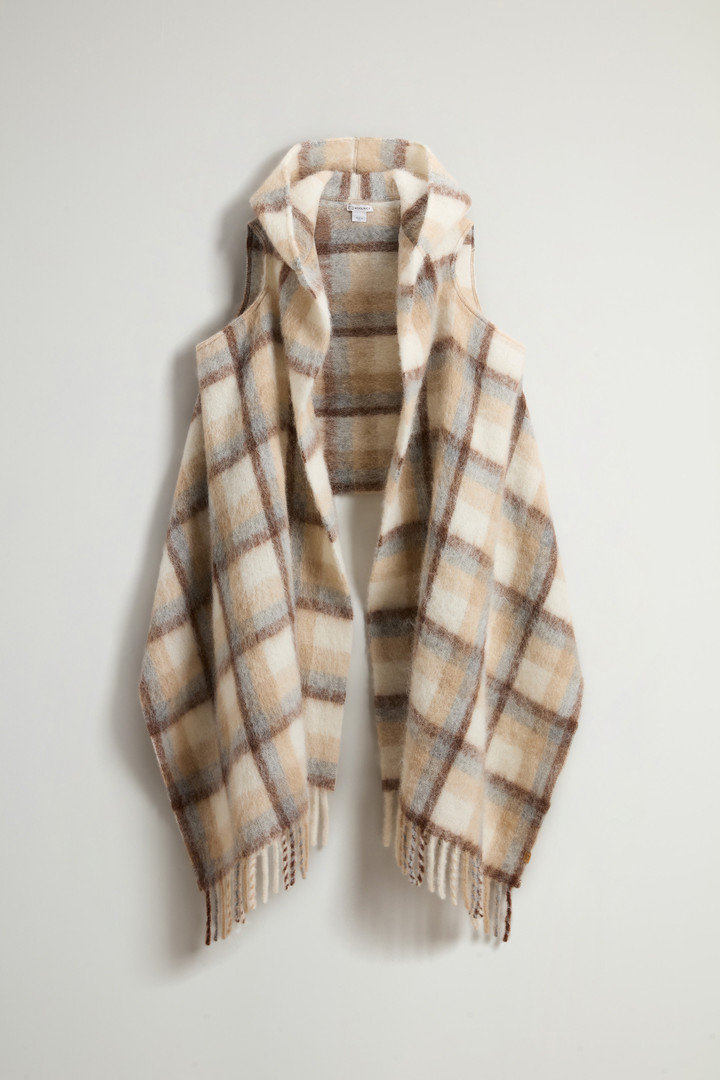 Bufanda-capa con capucha de alpaca, mohair y lana virgen Beige photo 1 | Woolrich