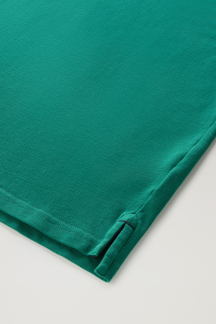 Polo Shirt in Pure Cotton Piquet Green photo 3 | Woolrich