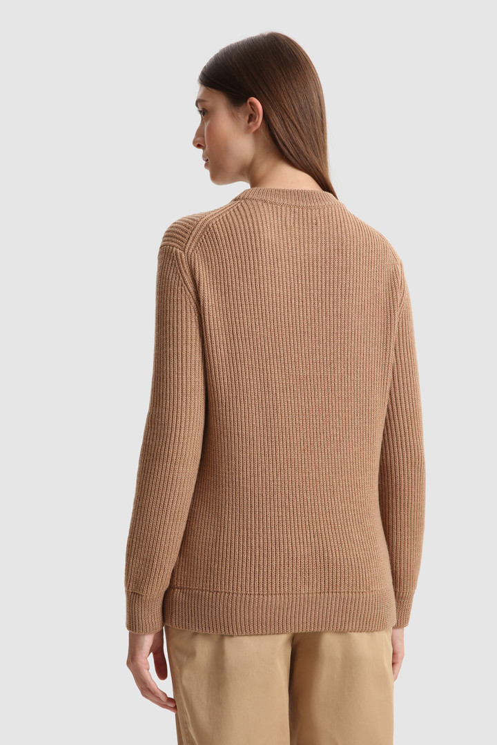 Ribbed virgin merino wool Crewneck Sweater