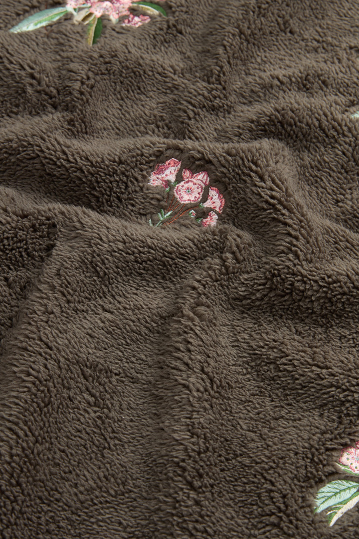 Sherpa Fleece Sweatshirt with Floral Embroidery by Todd Snyder Green photo 9 | Woolrich