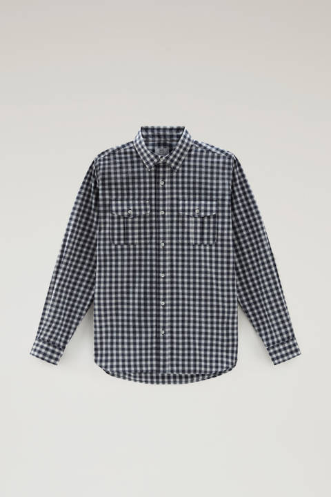 Karoshirt aus reiner Baumwolle Blau photo 2 | Woolrich