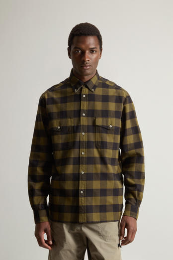 Camicia in flanella con motivo a quadri Verde | Woolrich