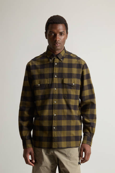 Flannel Shirt with Checked Pattern Green | Woolrich