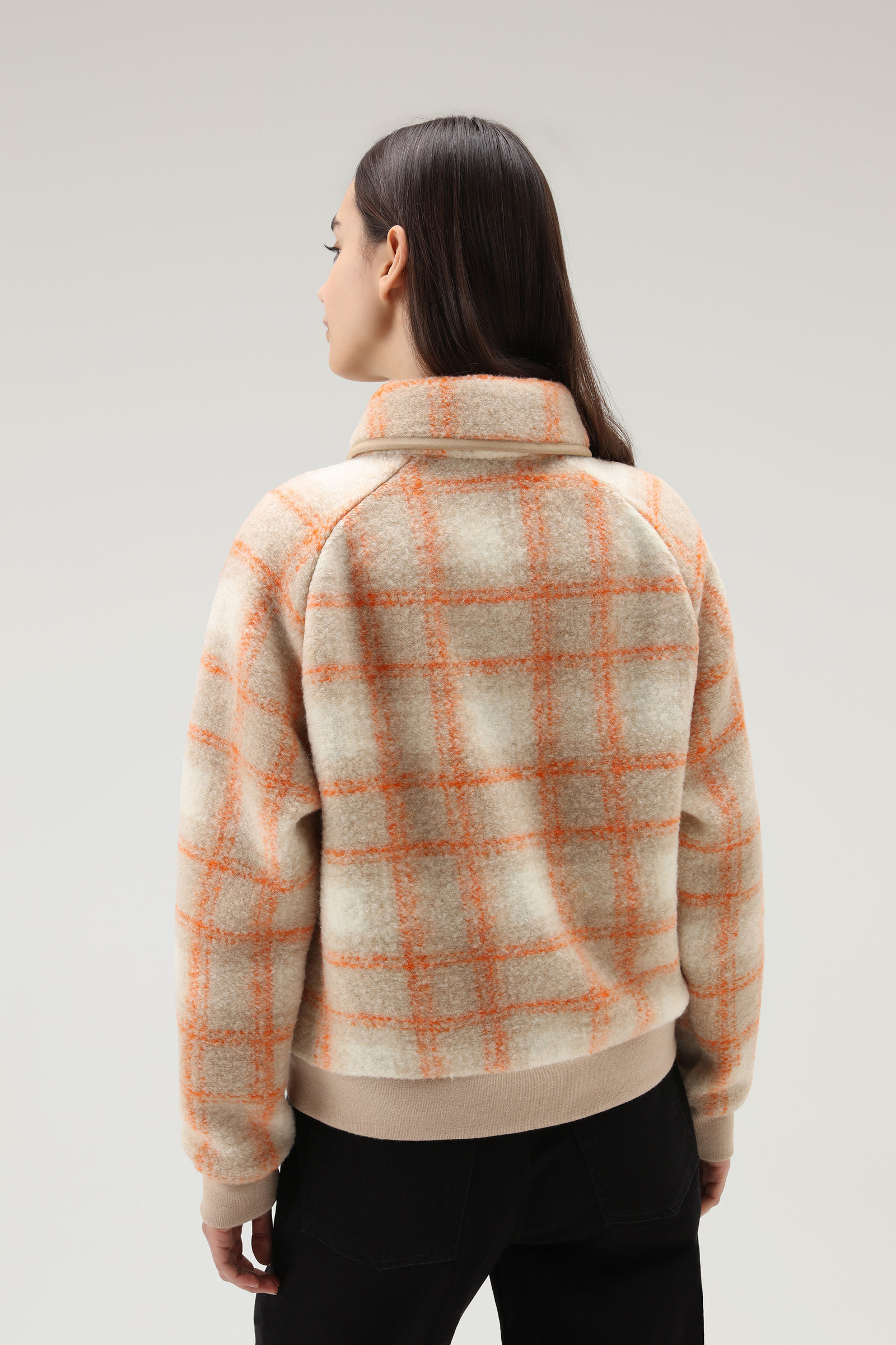 Chaqueta bomber de mezcla de lana Gentry con estampado de cuadros amarillo photo 3 | Woolrich