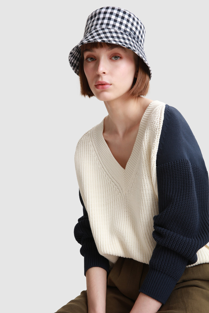 Pull à col en V en coton doux blanc photo 2 | Woolrich