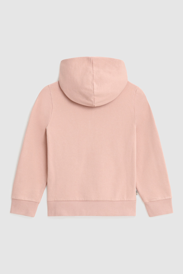 Hoodie met volledige rits en goudkleurig borduursel