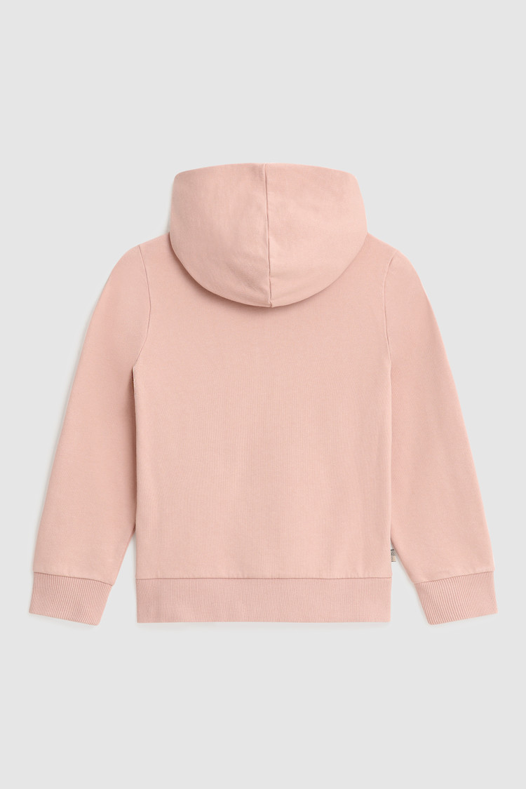 Hoodie met volledige rits en goudkleurig borduursel