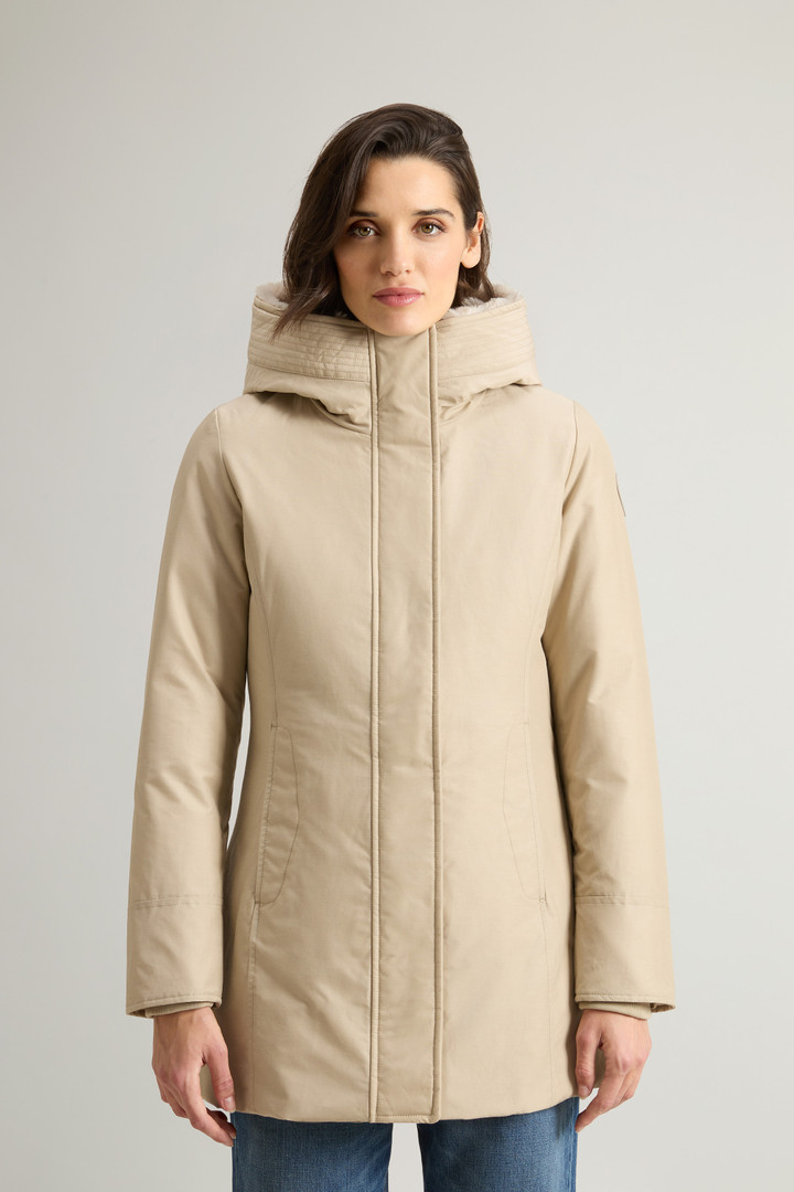 Boulder Parka in Ramar Cloth con cappuccio e collo removibile in pelliccia sintetica Beige photo 1 | Woolrich