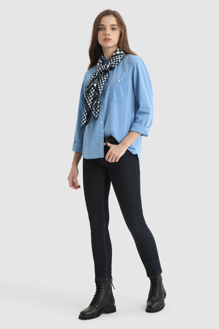 Chambray Shirt with Ruffle Trims Blue photo 2 | Woolrich