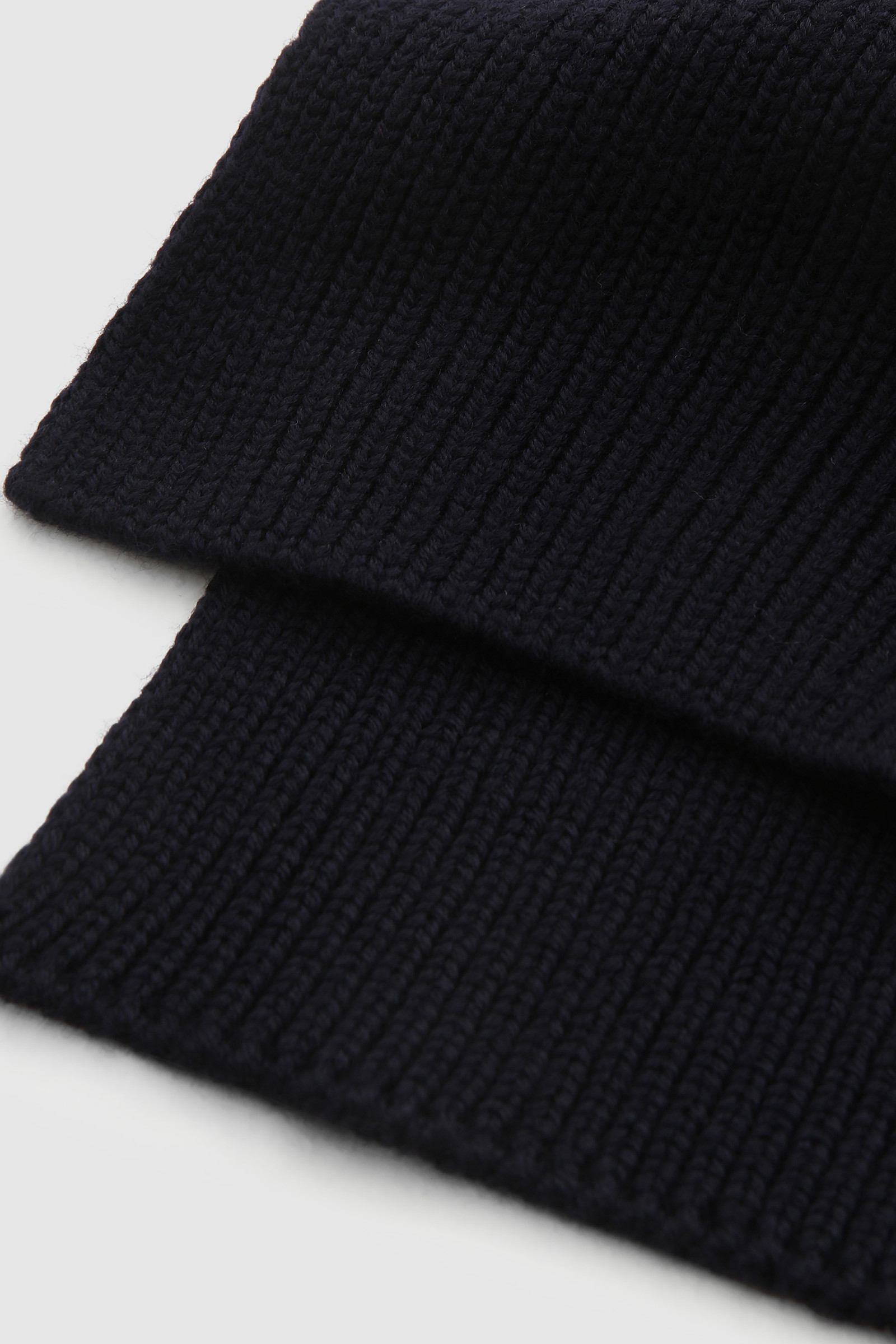 Ribbed Virgin Wool Scarf Blue photo 3 | Woolrich