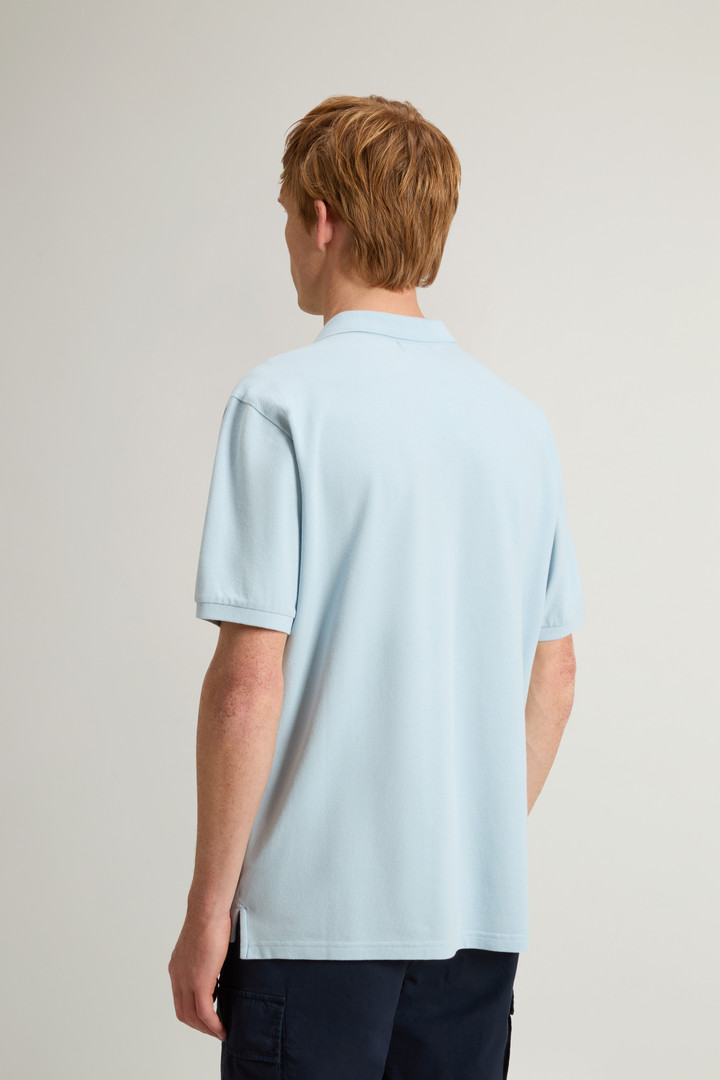 Pure Cotton Pique Polo Blue photo 3 | Woolrich