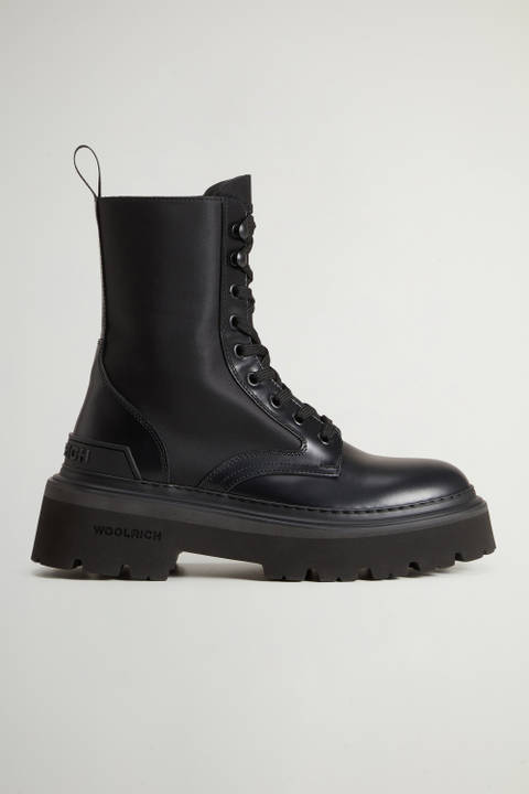 Leather Logger Combat Boots Black | Woolrich