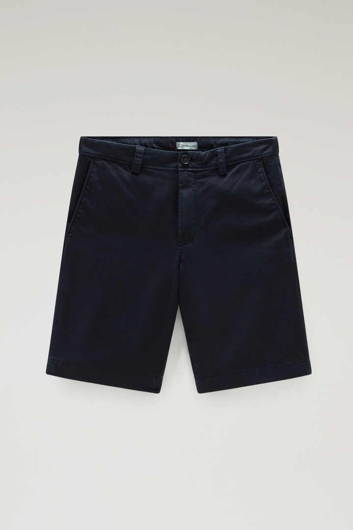 Garment-Dyed Chino Shorts in Stretch Cotton Blue photo 4 | Woolrich