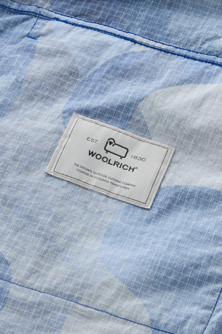 Camo Overshirt in Ripstop Crinkle Nylon Blue photo 9 | Woolrich
