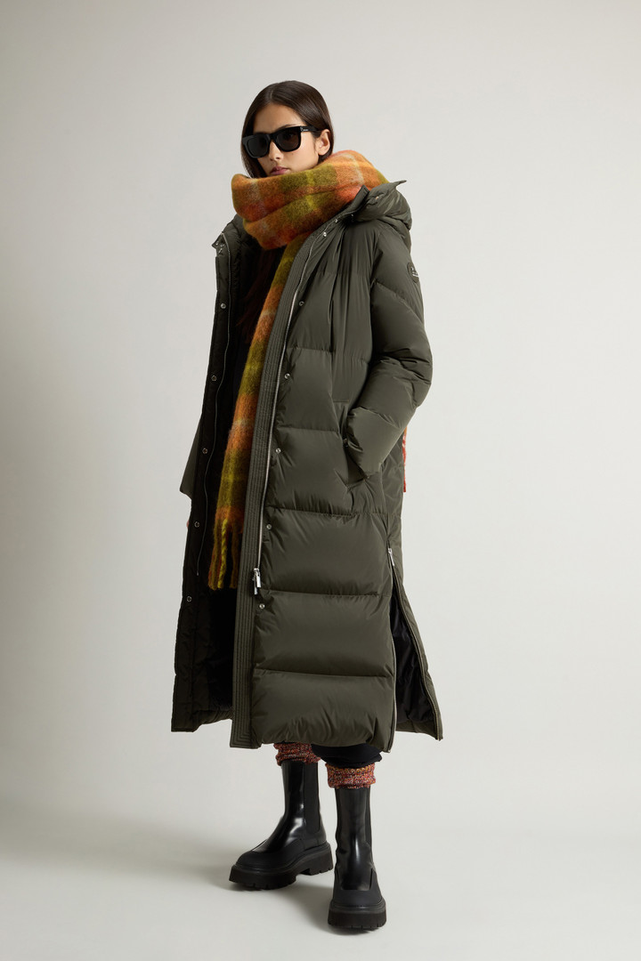 Aurora Long Parka in Stretch Nylon Green photo 2 | Woolrich