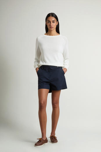 Pure Cotton Poplin Shorts Blue photo 1 | Woolrich