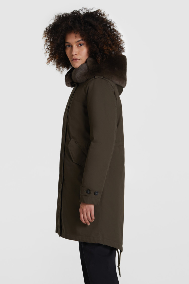 Literary Parka with rex fur