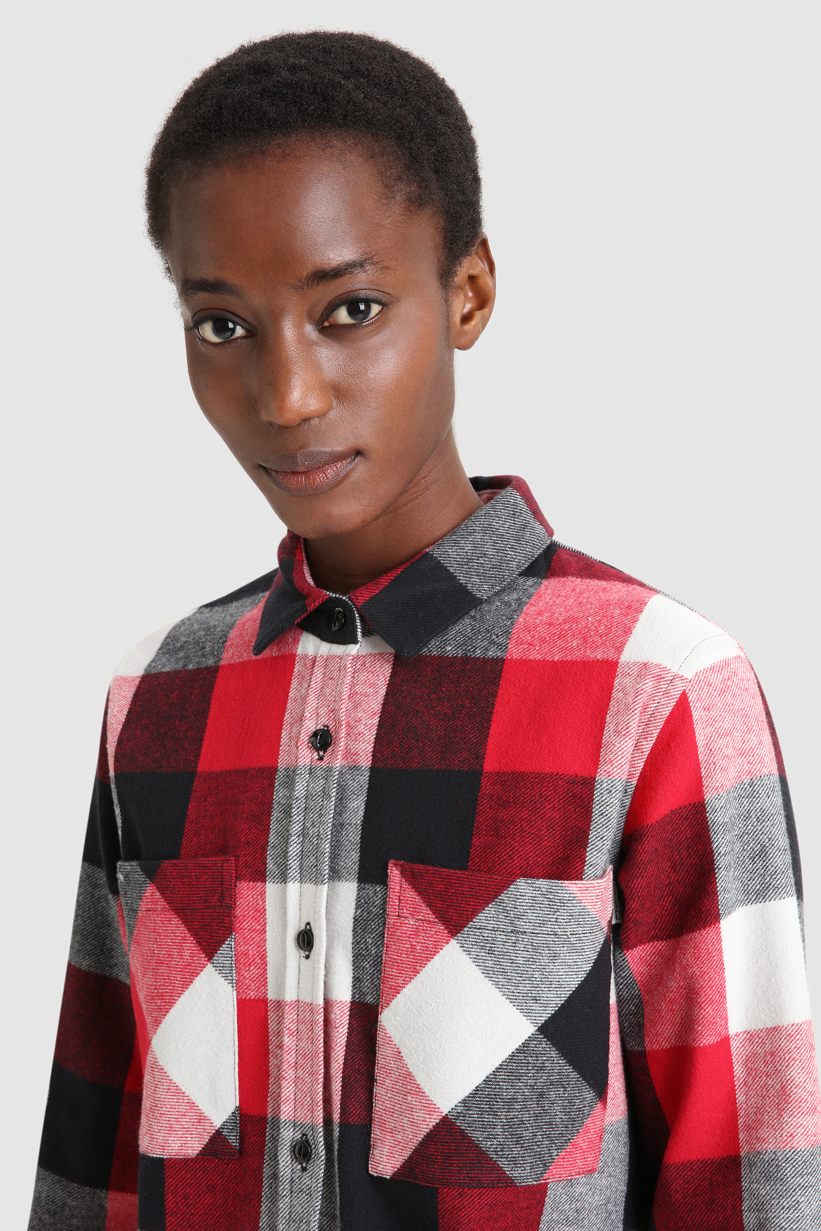 Boyfriend Shirt in Multicolored Check Red photo 5 | Woolrich