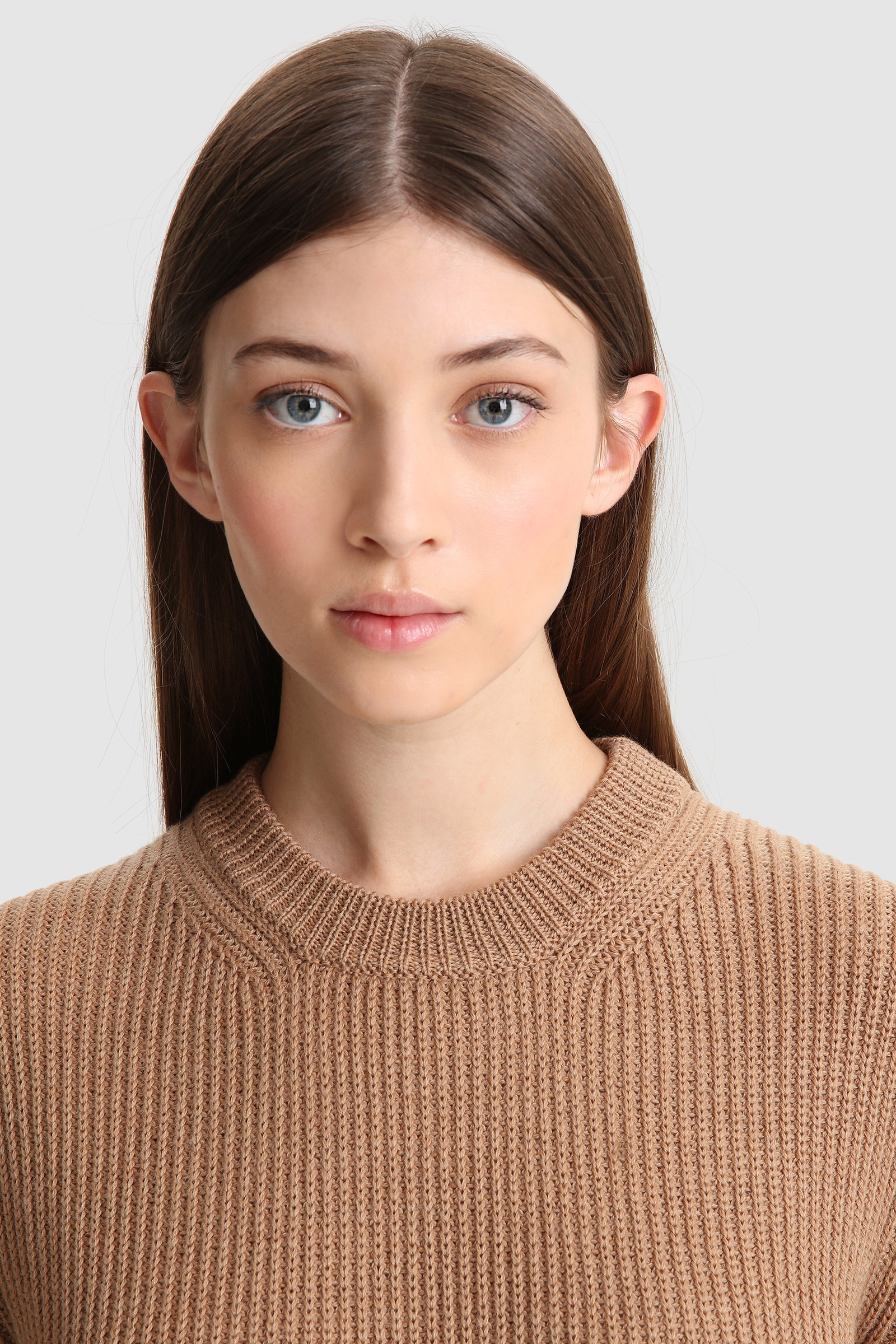 Ribbed virgin merino wool Crewneck Sweater