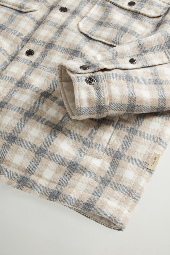 Alaskan Check Overshirt in Recycled Italian Wool Blend Beige photo 7 | Woolrich