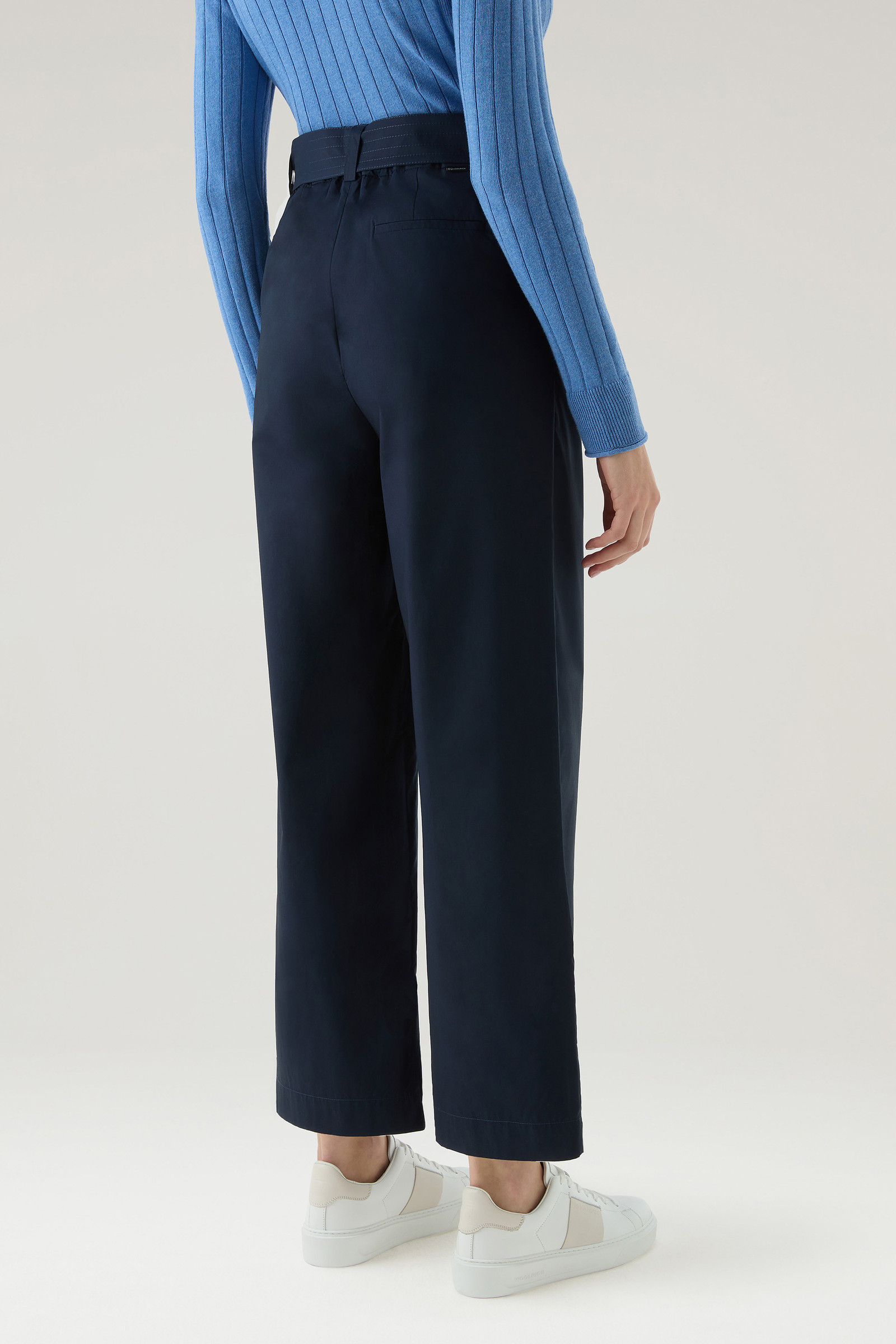 Gerade geschnittene Hose aus reiner Baumwollpopeline blau photo 3 | Woolrich