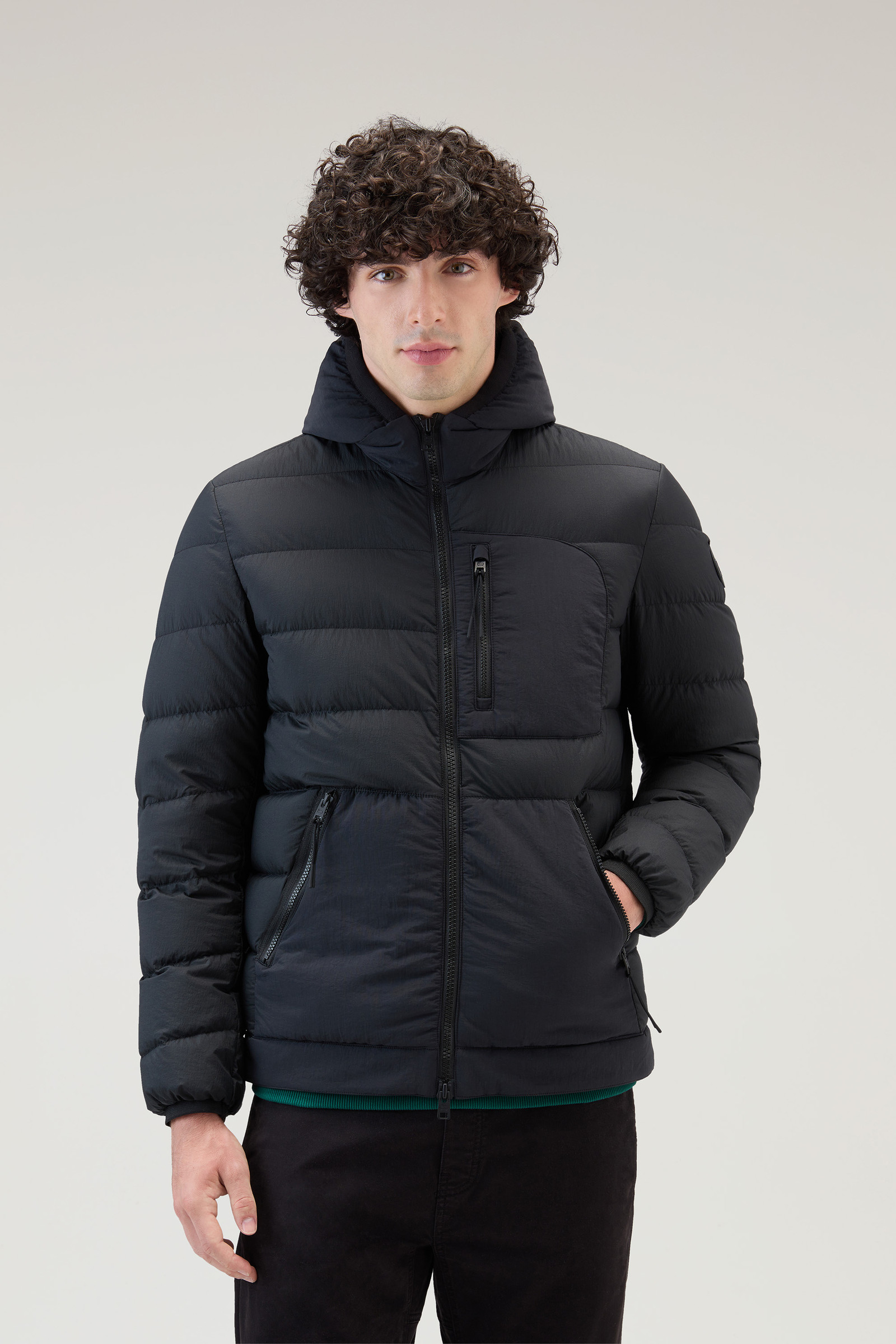 Men's Lobster Down Jacket in Crinkle Nylon Black | Woolrich USA