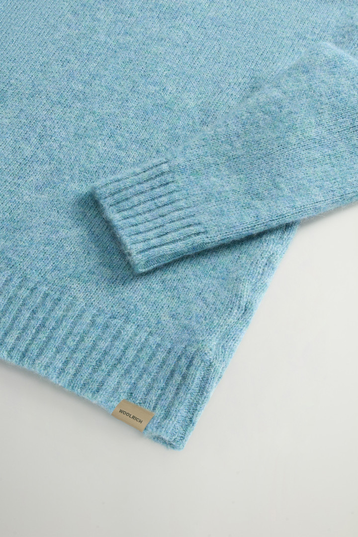 Alpaca Blend Sweater with Buttons on the Shoulder Blue photo 7 | Woolrich