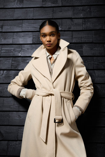 Mantel aus reiner italienischer Schurwolle, gefertigt unter Verwendung eines Loro Piana Stoffs Beige photo 1 | Woolrich