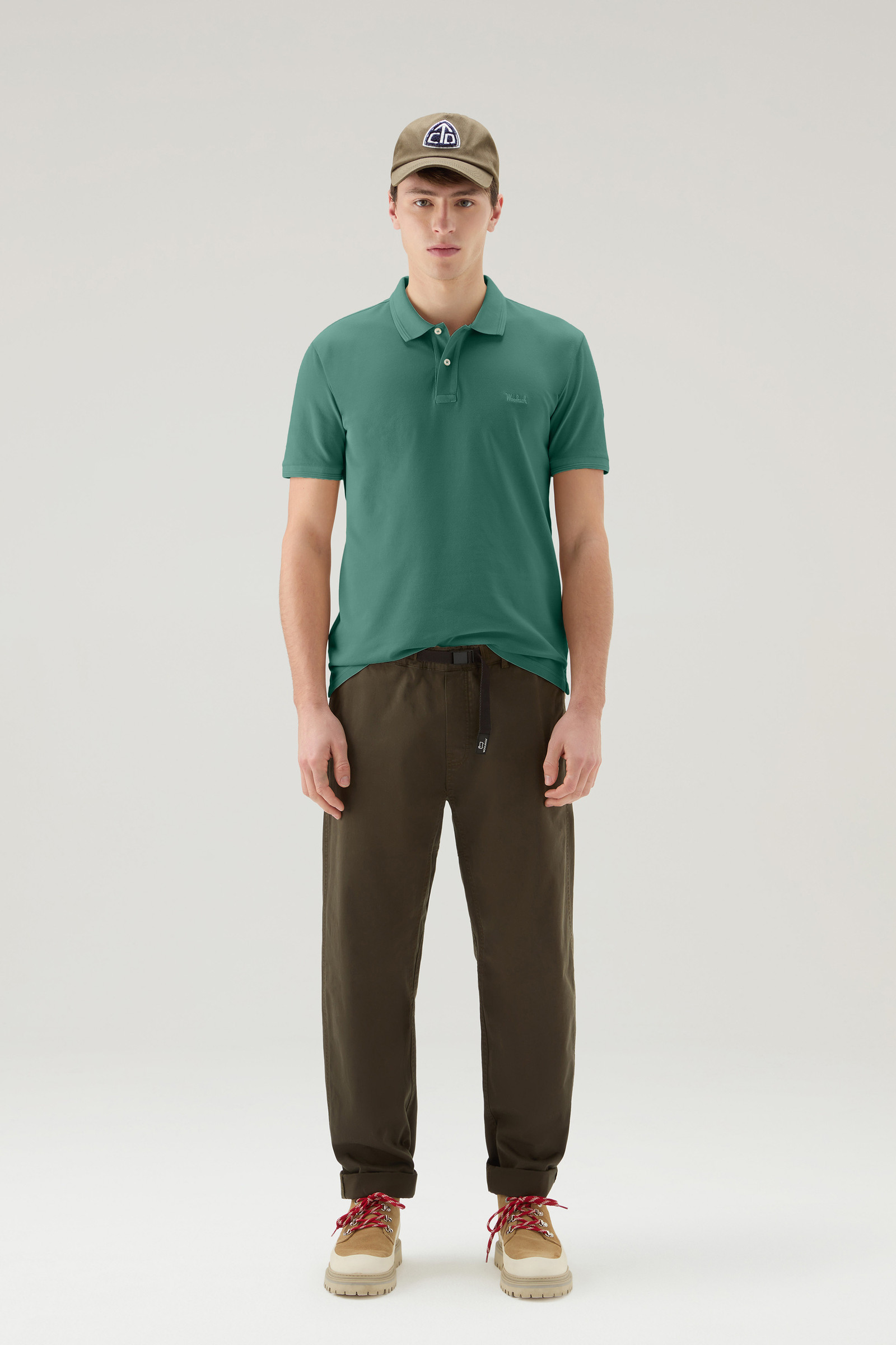 Mackinack-poloshirt van achteraf geverfd katoenpiqué met stretch groen photo 2 | Woolrich