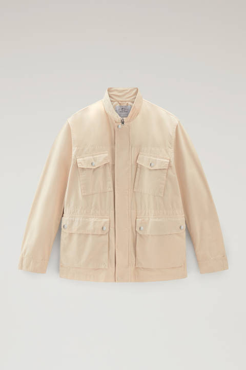 Garment-Dyed Field Jacket in Pure Cotton Beige | Woolrich