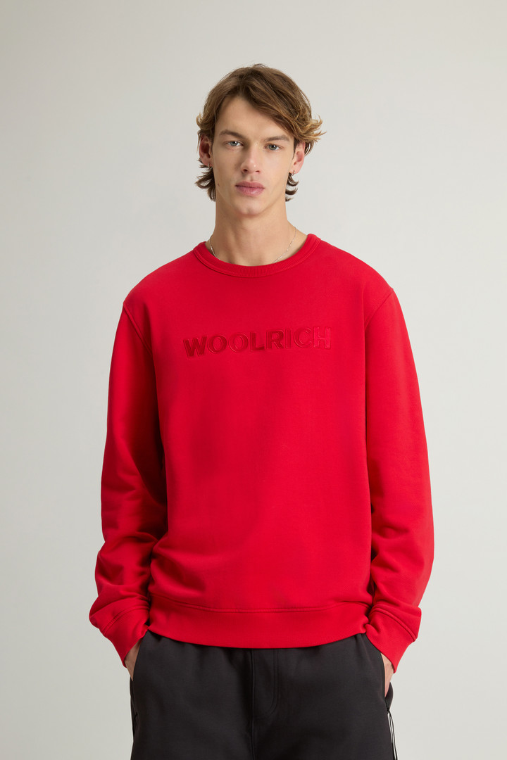 Woolrich Man Crewneck Sweatshirt In Light Cotton-Blend Fabric Red Size M