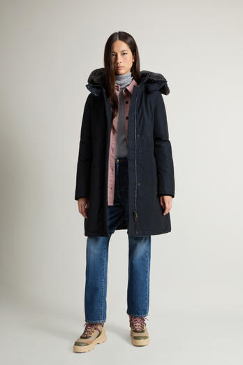 Bow Bridge Parka in Ramar Cloth with Faux Fur Blue photo 1 | Woolrich